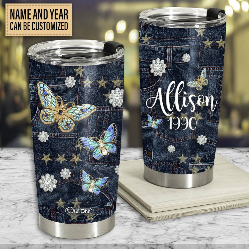 Butterfly Jewelry Jeans Style Personalized - Tumbler - Owl Ohh - Owl Ohh