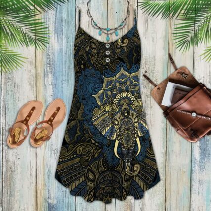 Elephant Loves Summer Vibes Mandala Pattern - Summer Dress - Owl Ohh - Owl Ohh