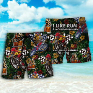 Wine I Like Rum And Mountain Biking - Beach Short - Owl Ohh - Owl Ohh