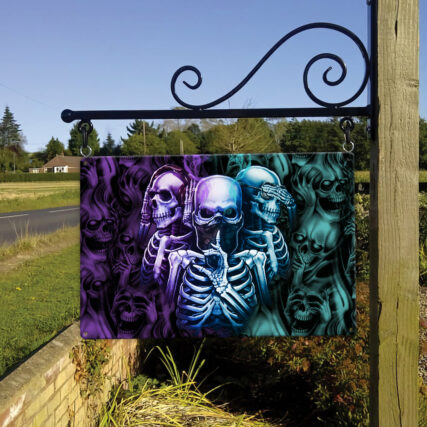 Skull Neither Hear Nor See - Metal Sign - Owl Ohh - Owl Ohh