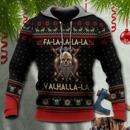 Viking Valhalla Black And Red Fa La La - Hoodie - Owl Ohh - Owl Ohh