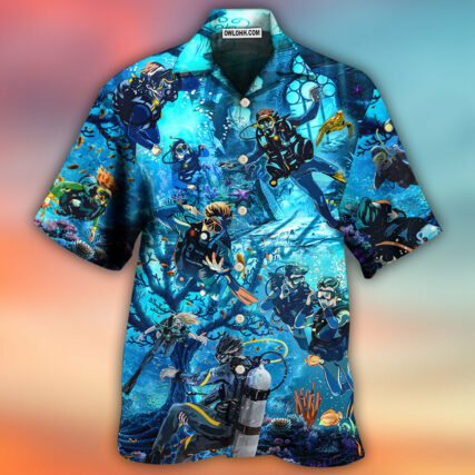 Diving Under The Sea Art Style - Hawaiian Shirt - Owl Ohh - Owl Ohh