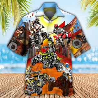 ATV Quad Riding Hard - Hawaiian Shirt - Owl Ohh - Owl Ohh