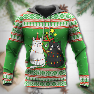 Cat Wreck The Tree Meowy Christmas - Hoodie - Owl Ohh - Owl Ohh