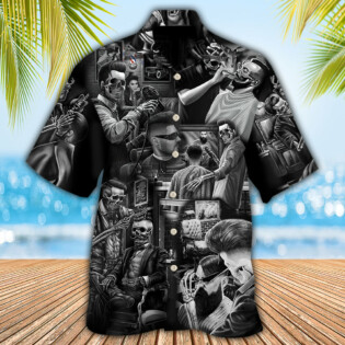 Skull Barber Hairdresser Style - Hawaiian Shirt - Owl Ohh - Owl Ohh