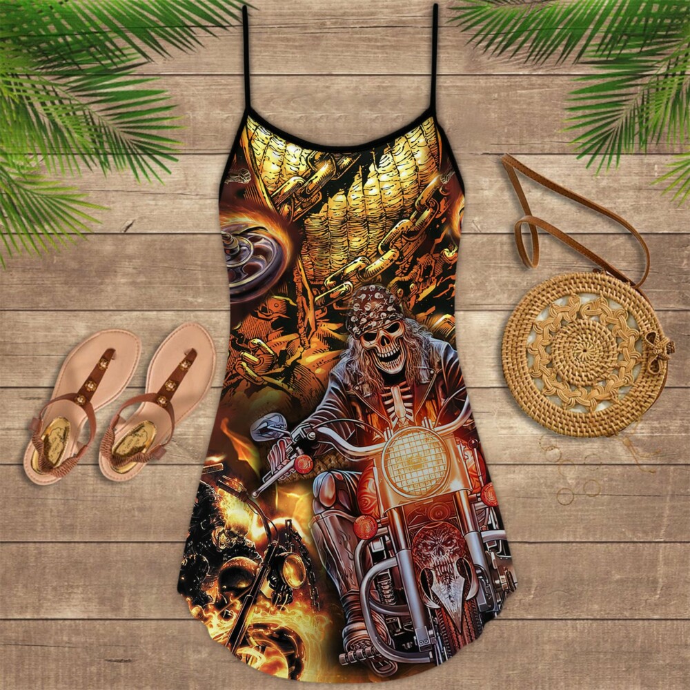 Motorcycle Skull Racing Fast - Summer Dress - Owl Ohh - Owl Ohh
