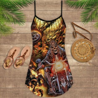 Motorcycle Skull Racing Fast - Summer Dress - Owl Ohh - Owl Ohh