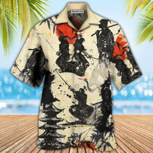 Samurai Mountain Sketch Art - Hawaiian Shirt - Owl Ohh - Owl Ohh