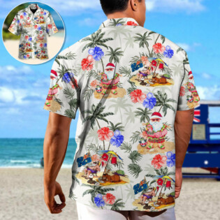 Christmas In July Santa Enjoy Time For Some Beach Therapy - Hawaiian Shirt - Owl Ohh-Owl Ohh