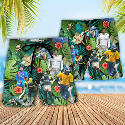 Cricket Sport Funny Play Amazing Tropical Art - Beach Short - Owl Ohh - Owl Ohh