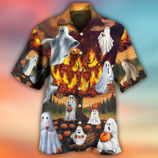 Halloween Boo Pumpkin Burning Scary - Hawaiian Shirt - Owl Ohh - Owl Ohh