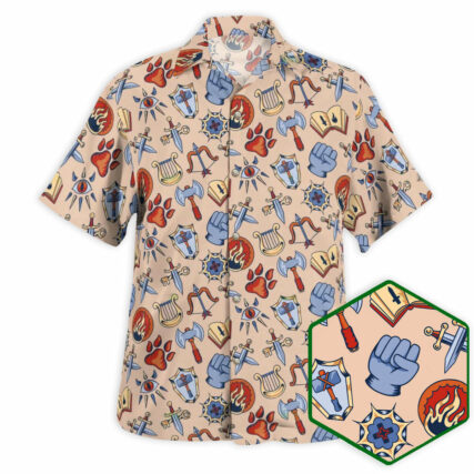 DnD Class Medieval icon - Hawaiian Shirt - Owl Ohh - Owl Ohh