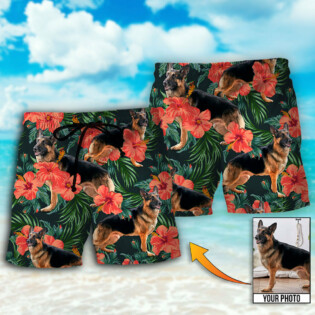 German Shepherd Tropical Custom Photo - Beach Short - Owl Ohh - Owl Ohh