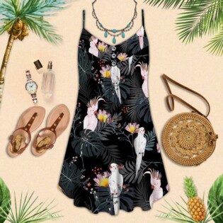 Parrot Loves Summer Vibes Black Color Bassic - Summer Dress - Owl Ohh - Owl Ohh
