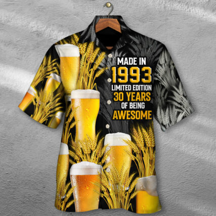 Beer Happy Drinking Beer Made In 1993 - Hawaiian Shirt - Owl Ohh - Owl Ohh