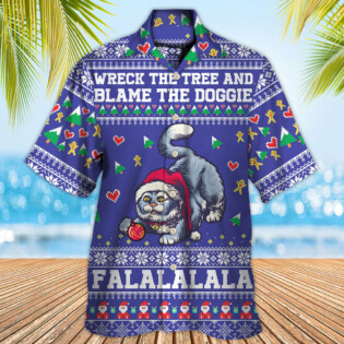 Cat Wreck The Tree And Blame The Doggies Christmas - Hawaiian Shirt - Owl Ohh - Owl Ohh