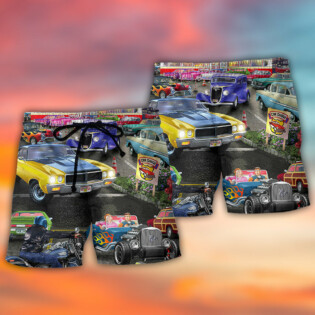 Hot Rod Lover Cool Art Style - Beach Short - Owl Ohh - Owl Ohh