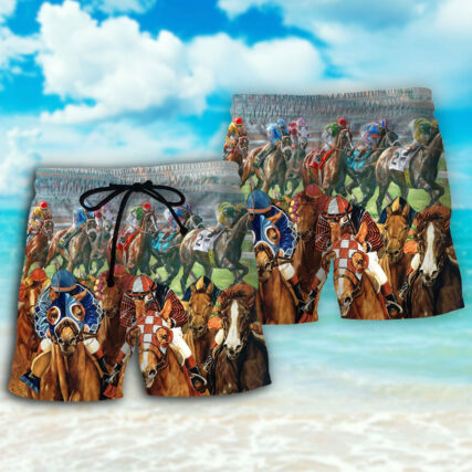 Horse Racing You Have The Best Seat - Beach Short - Owl Ohh - Owl Ohh