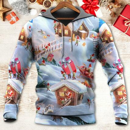 Christmas Santa And Gnome Merry Xmas - Hoodie - Owl Ohh - Owl Ohh