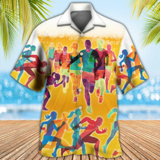 Beer I Like Beer And Running - Hawaiian Shirt - Owl Ohh - Owl Ohh