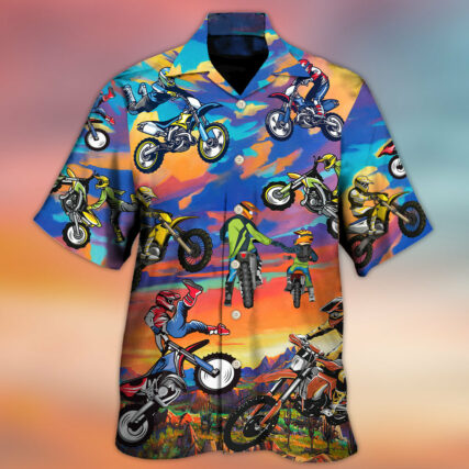 Motocross Lover Motorcycle Biker Art Style - Hawaiian Shirt - Owl Ohh - Owl Ohh