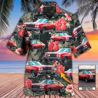 Muscle Car Tropical Leaf Custom Photo - Hawaiian Shirt - Owl Ohh - Owl Ohh