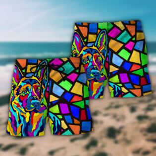 German Shepherd Cool Dog Various Style - Beach Short - Owl Ohh - Owl Ohh