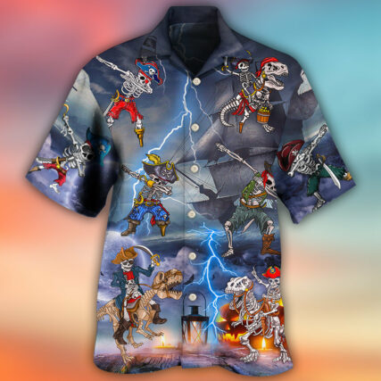 Halloween Pirate Skeleton Scary - Hawaiian Shirt - Owl Ohh - Owl Ohh