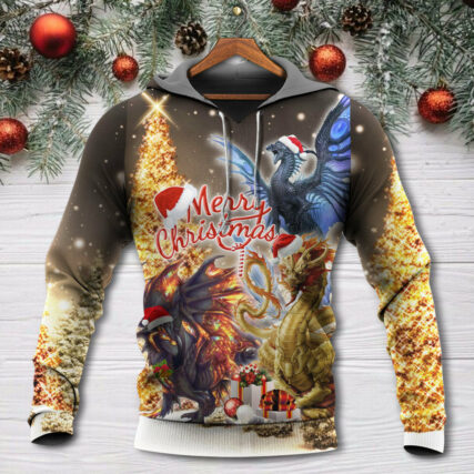 Christmas Dragon Merry Xmas Stronger Bright - Hoodie - Owl Ohh - Owl Ohh