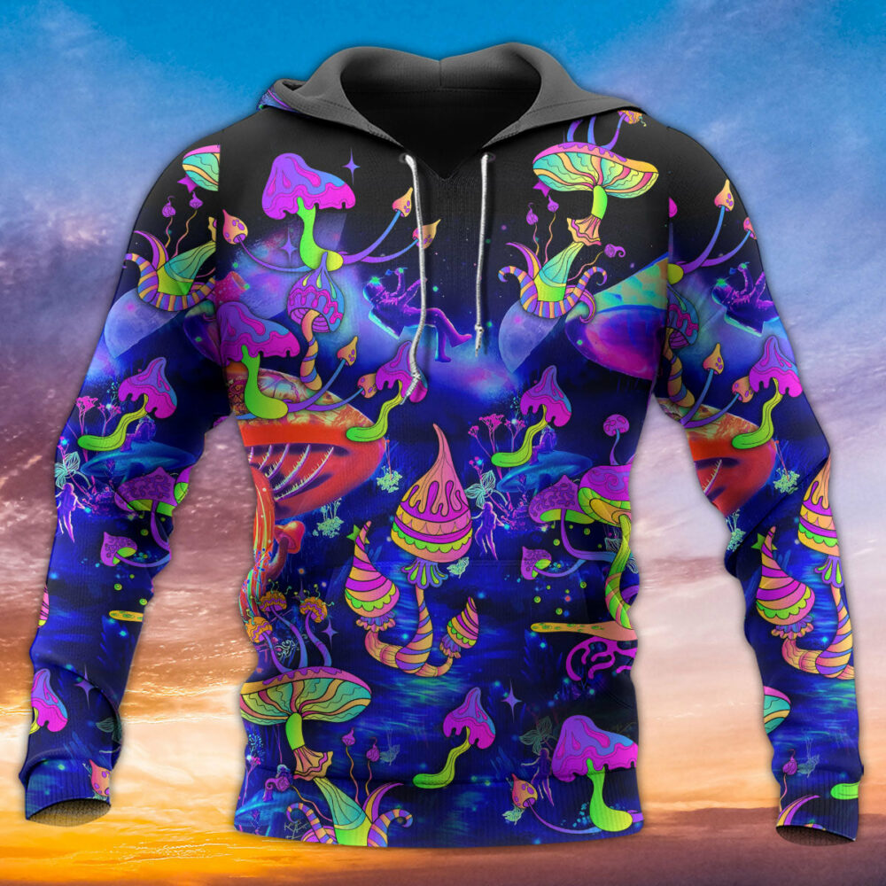 Hippie Mushroom Galaxy Neon Colorful Art - Hoodie - Owl Ohh - Owl Ohh
