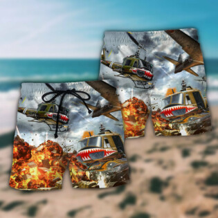 Combat Aircraft Fly Sky Military Planes - Beach Short - Owl Ohh - Owl Ohh