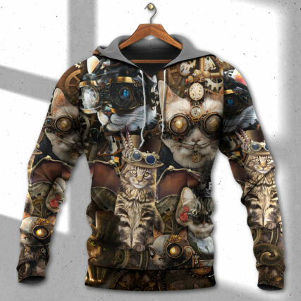 Cat Steampunk We're All Mad Here - Hoodie - Owl Ohh - Owl Ohh