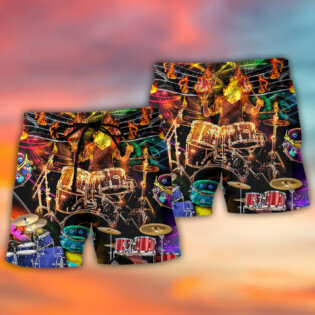 Drum Is My Life Light Colorful Style - Beach Short - Owl Ohh - Owl Ohh