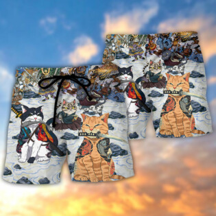 Samurai Cats - A Small Measure of Peace - Beach Short - Owl Ohh - Owl Ohh
