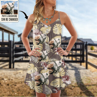 Horse Funny You Want Tropical Style Custom Photo - V-neck Sleeveless Cami Dress - Personalized Photo Gifts - Owl Ohh