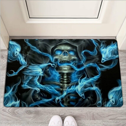 Skull Black Ground Thunder - Doormat - Owl Ohh - Owl Ohh