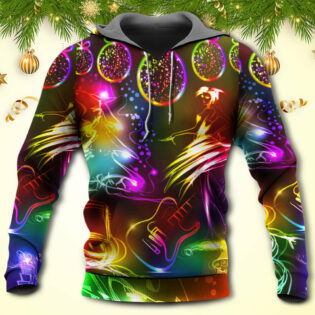 Christmas Dancing Santa Claus Tree Snowman Neon Light Style - Hoodie - Owl Ohh - Owl Ohh