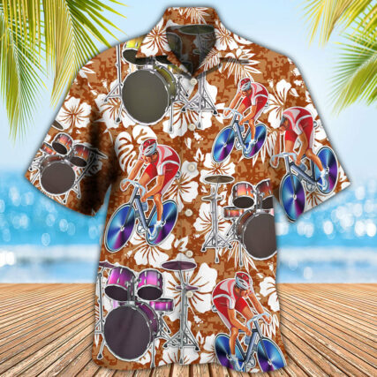 Drum I Like Cycling And Drums - Hawaiian Shirt - Owl Ohh - Owl Ohh