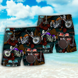 Drum I Like Drums And Motorcycles - Beach Short - Owl Ohh - Owl Ohh