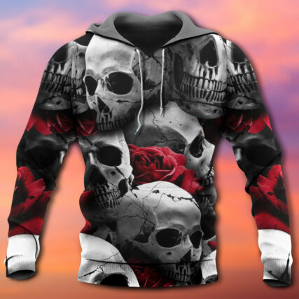 Skull Death Love Rose - Hoodie - Owl Ohh - Owl Ohh