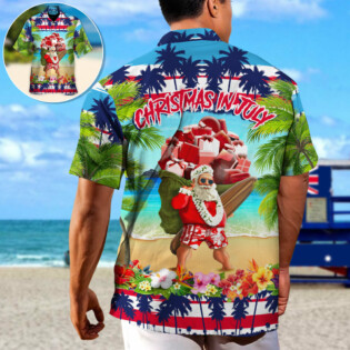 Christmas In July Santa Claus Spent Down At The Beach - Hawaiian Shirt - Owl Ohh-Owl Ohh
