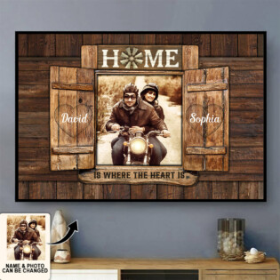 Couple Home Is Where Heart Is Love Custom Photo Personalized - Horizontal Poster - Personalized Photo Gifts - Owl Ohh