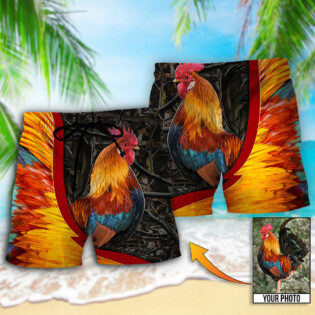 Chicken Rooster Beautiful Style Custom Photo - Beach Short - Owl Ohh - Owl Ohh