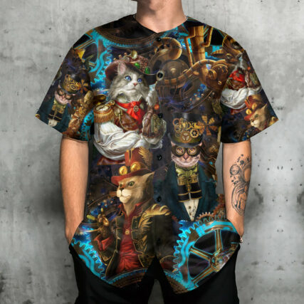 Cat Love Mechanic Cool Style - Baseball Jersey - Owl Ohh - Owl Ohh