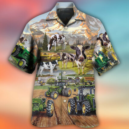 Tractor And Cow Farm Lover - Hawaiian Shirt - Owl Ohh - Owl Ohh