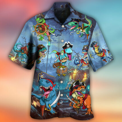 Halloween Pirate Dinosaur Scary - Hawaiian Shirt - Owl Ohh - Owl Ohh
