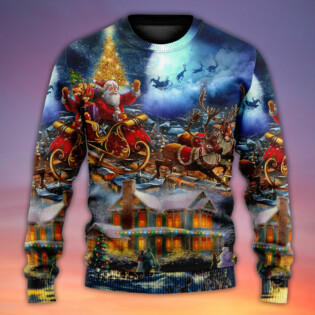 Christmas Santa Claus Snowman Family In Love Light Art Style - Sweater - Ugly Christmas Sweaters - Owl Ohh - Owl Ohh