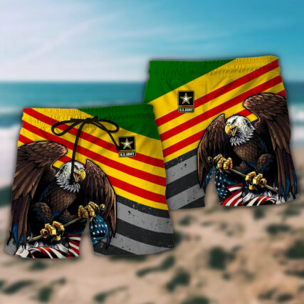 Veteran Vietnam Veteran Love Freedom Proud - Beach Short - Owl Ohh - Owl Ohh