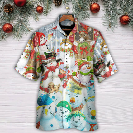 Christmas Snowman Happy Farm Holiday Christmas - Hawaiian Shirt - Owl Ohh - Owl Ohh