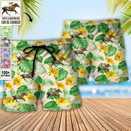 Horse You Want Tropical Style Custom Photo - Beach Short - Personalized Photo Gifts - Owl Ohh